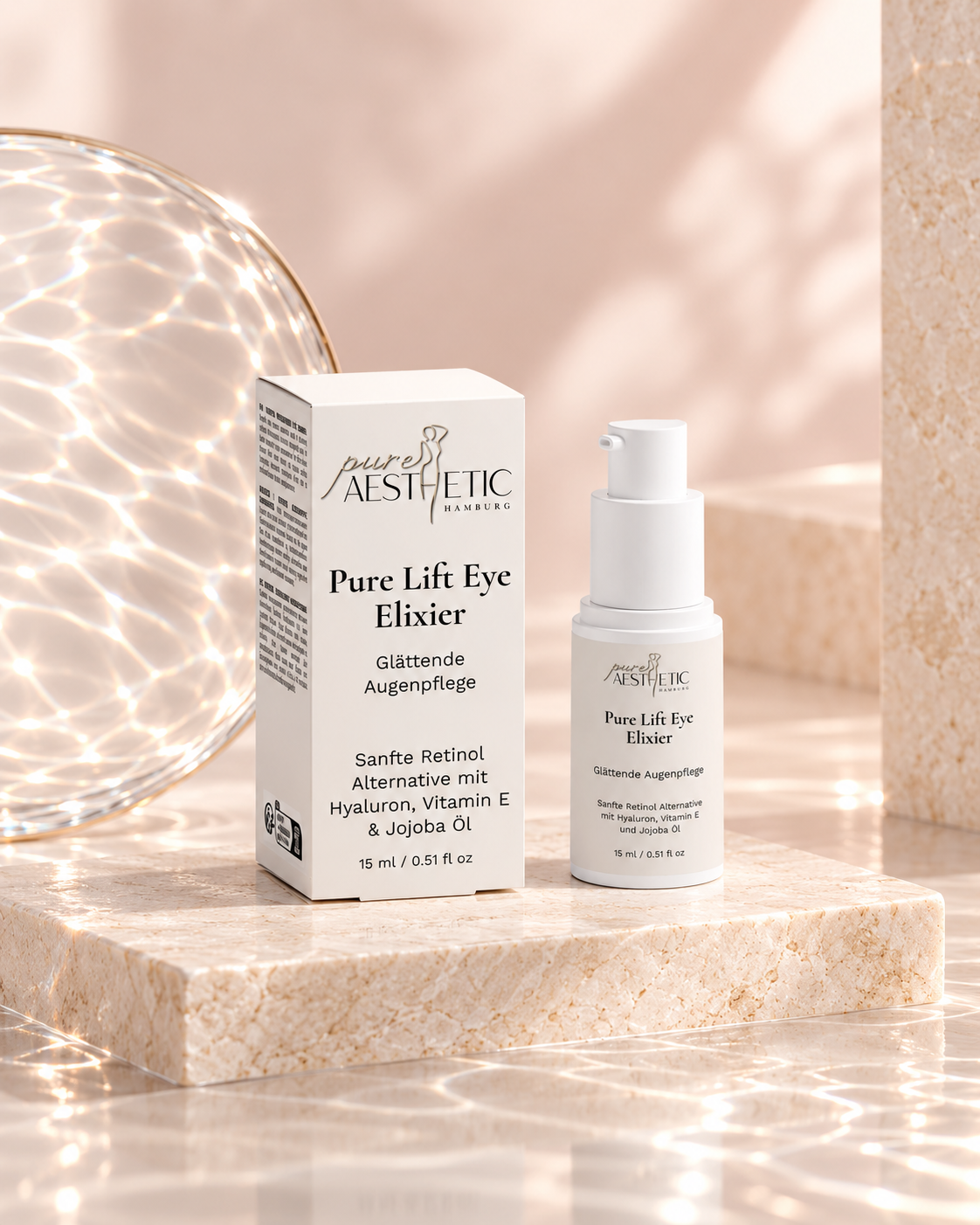 Pure Skin Care Lift Eye Elixir in sanfter Premium-Inszenierung