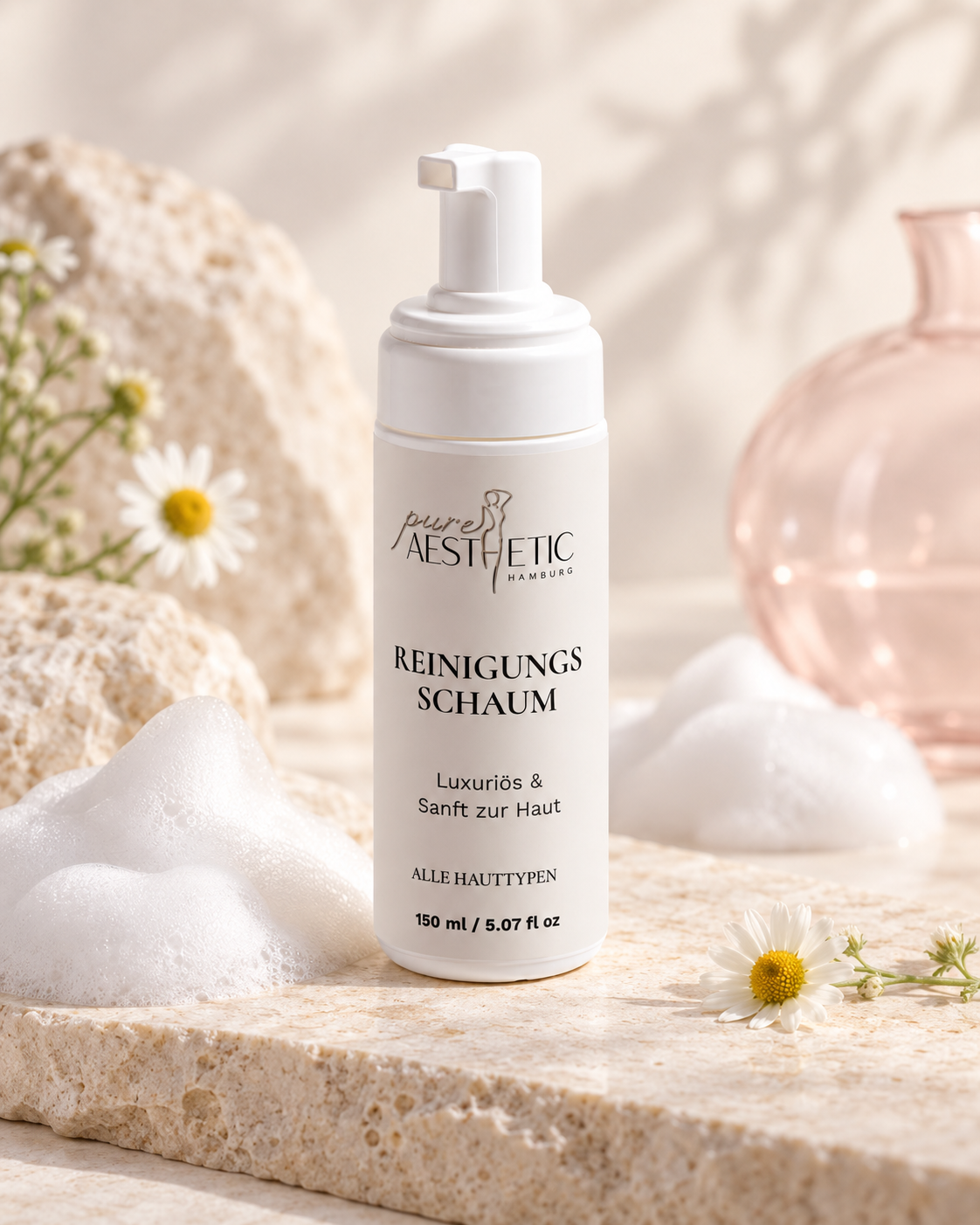Pure Skin Care Milder Reinigungsschaum in sanfter Studio-Inszenierung